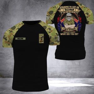 Personalized AUSTRALIA Assuming I'm Just An Old Man Soldier/ Veteran Tshirt 3D Printed DHDT2107
