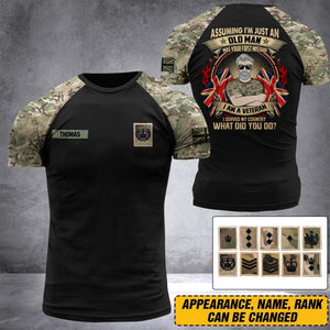 Personalized UNITED KINGDOM Assuming I'm Just An Old Man Soldier/ Veteran Tshirt 3D Printed DHDT2107