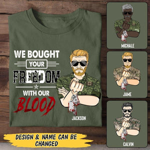 Personalized Canadian Veterans's/Soldier Tshirt Printed 22JUY-MA21