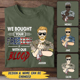 Personalized U.S Veterans's/Soldier Tshirt Printed 22JUY-MA21