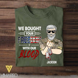 Personalized U.S Veterans's/Soldier Tshirt Printed 22JUY-MA21