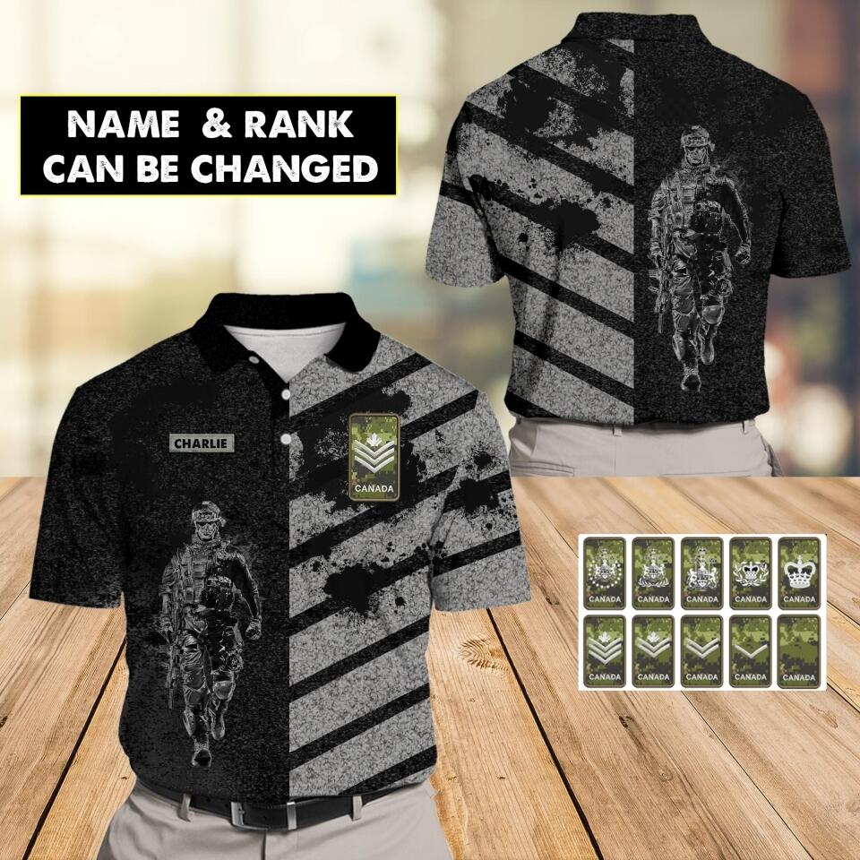 Personalized Canada Veteran/ Solider  Polo Shirts 3D Printed DHHC2107