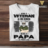 Personalized Being A Canadian Veteran Is An Honor Being A Papa Is Priceless Tshirt Printed QTVQ2207