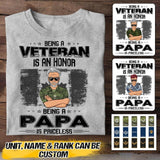 Personalized Being A Canadian Veteran Is An Honor Being A Papa Is Priceless Tshirt Printed QTVQ2207