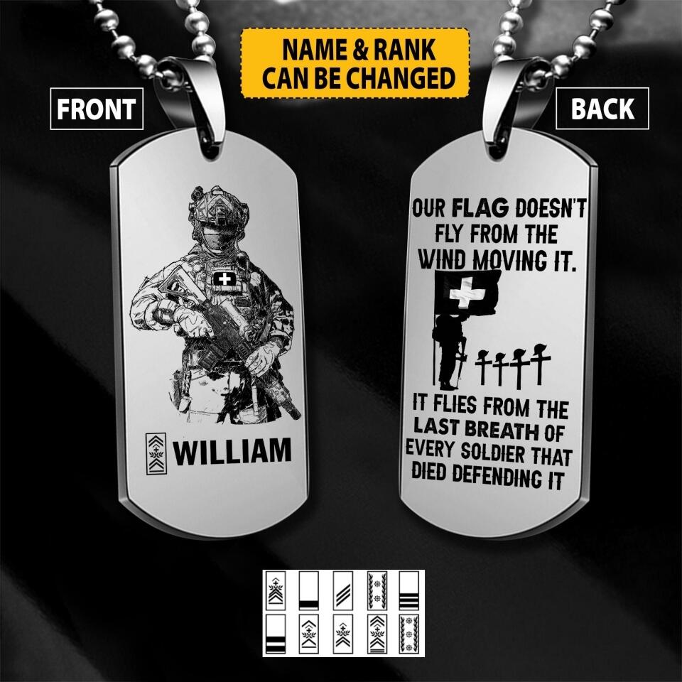 Personalized Swiss Veterans/Soldier Necklaces Printed 22JUY-HC22