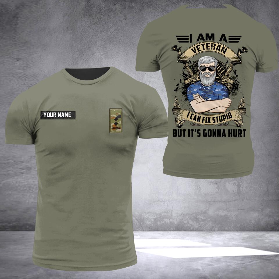 Personalized Australia I Am A Veteren Soldier/ Veteran Tshirt 3D Printed DHHQ2107