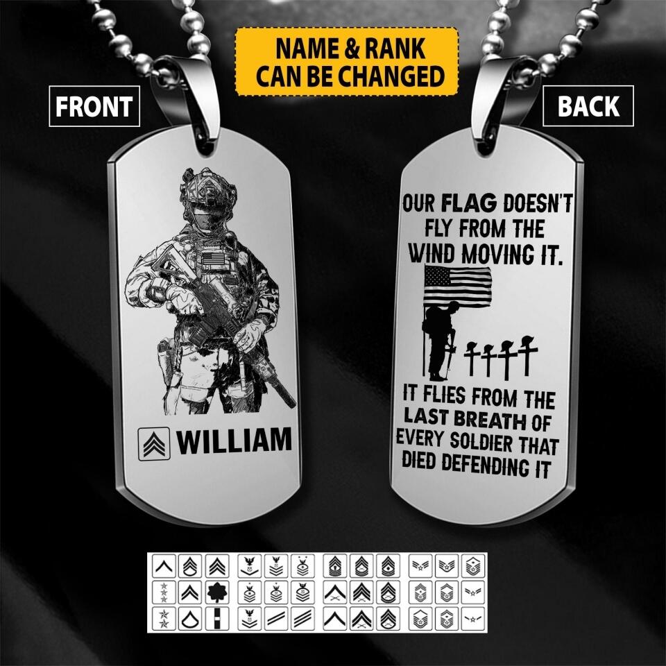 Personalized U.S Veterans/Soldier Necklaces Printed 22JUY-HC22