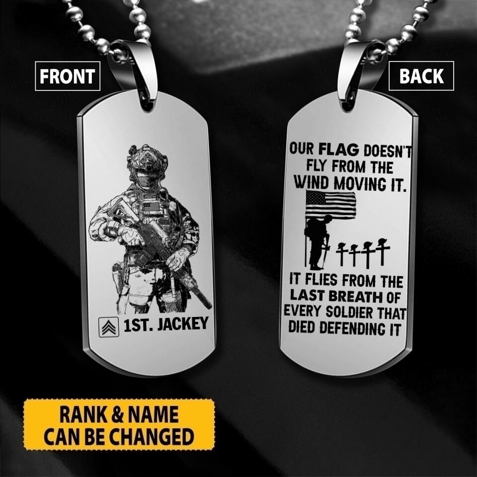 Personalized U.S Veterans/Soldier Necklaces Printed 22JUY-HC22