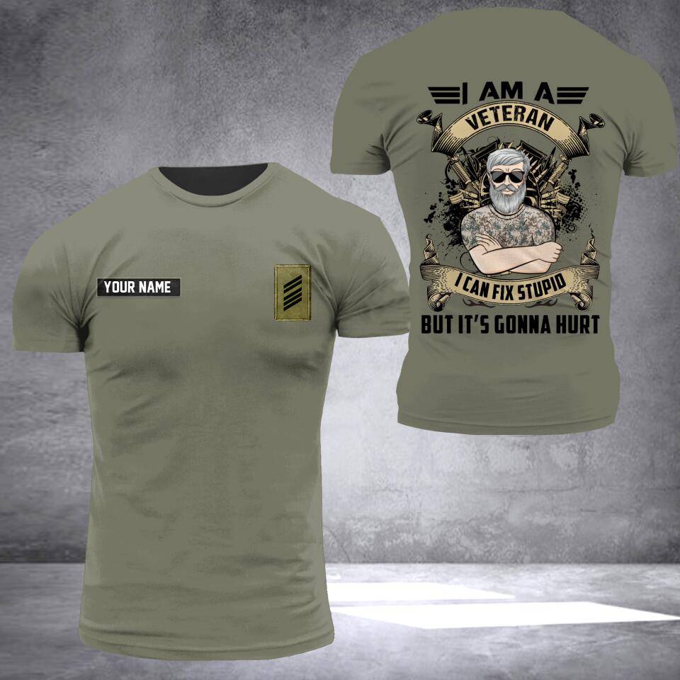 Personalized German I Am A Veteren Soldier/ Veteran Tshirt 3D Printed DHHQ2107