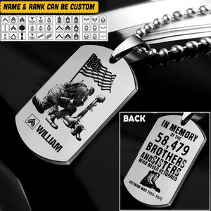 Personalized U.S Veterans/Soldier Necklaces Printed 22JUY-HQ22