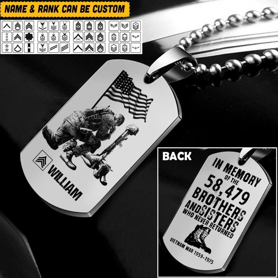 Personalized U.S Veterans/Soldier Necklaces Printed 22JUY-HQ22