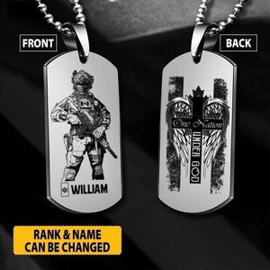 Personalized One Nation Under God Canadian Solider/ Veteran Printed QTDT2507