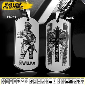 Personalized One Nation Under God Canadian Solider/ Veteran Printed QTDT2507