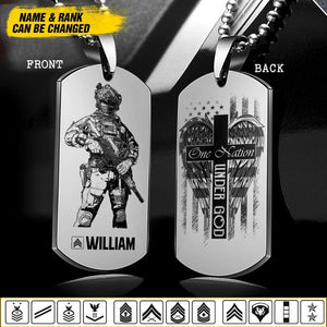 Personalized One Nation Under God US Solider/ Veteran Printed QTDT2507