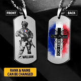 Personalized One Nation Under God French Solider/ Veteran Printed QTDT2507
