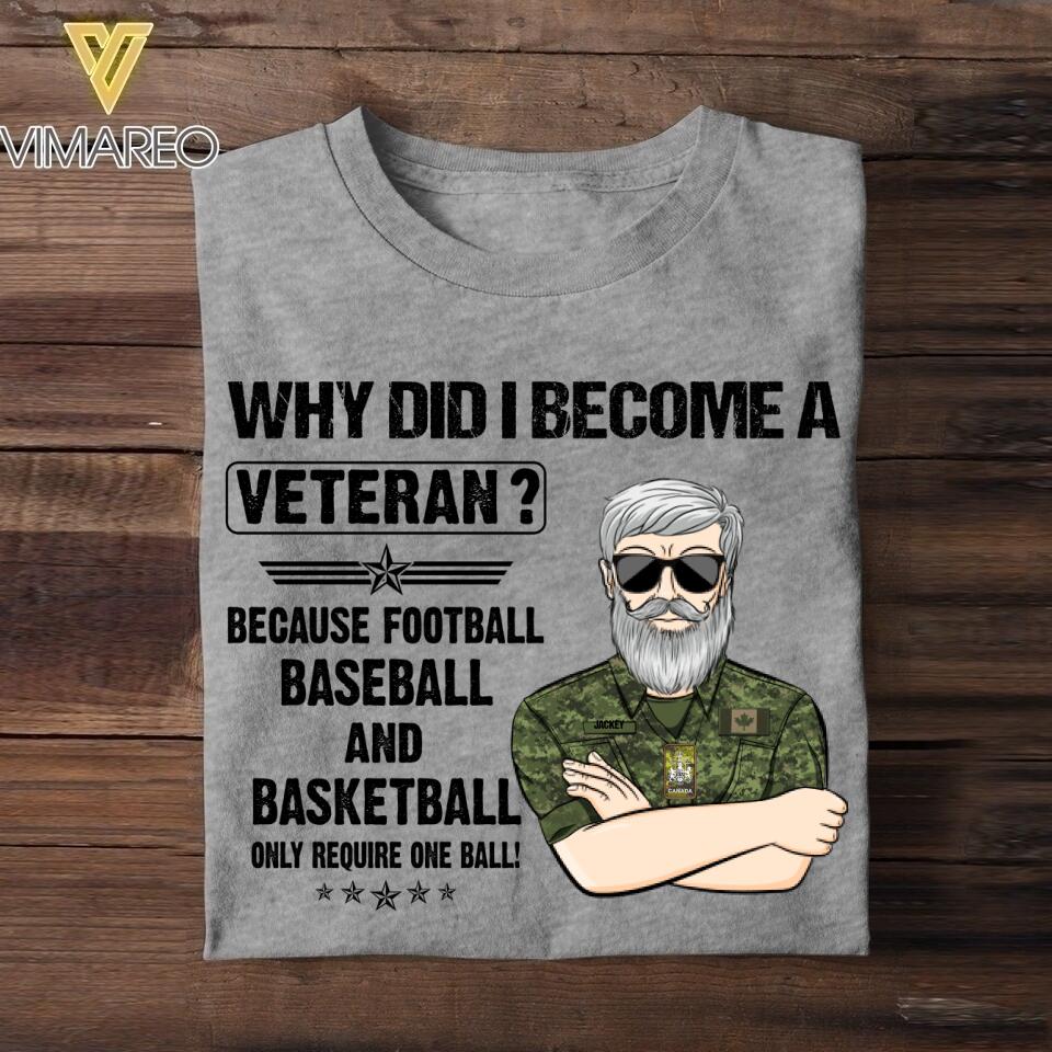 Personalized Why Did I Become A Canadian Veteran Tshirt Printed QTVQ2507