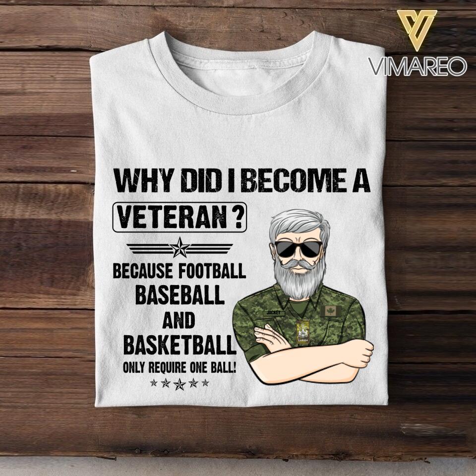 Personalized Why Did I Become A Canadian Veteran Tshirt Printed QTVQ2507