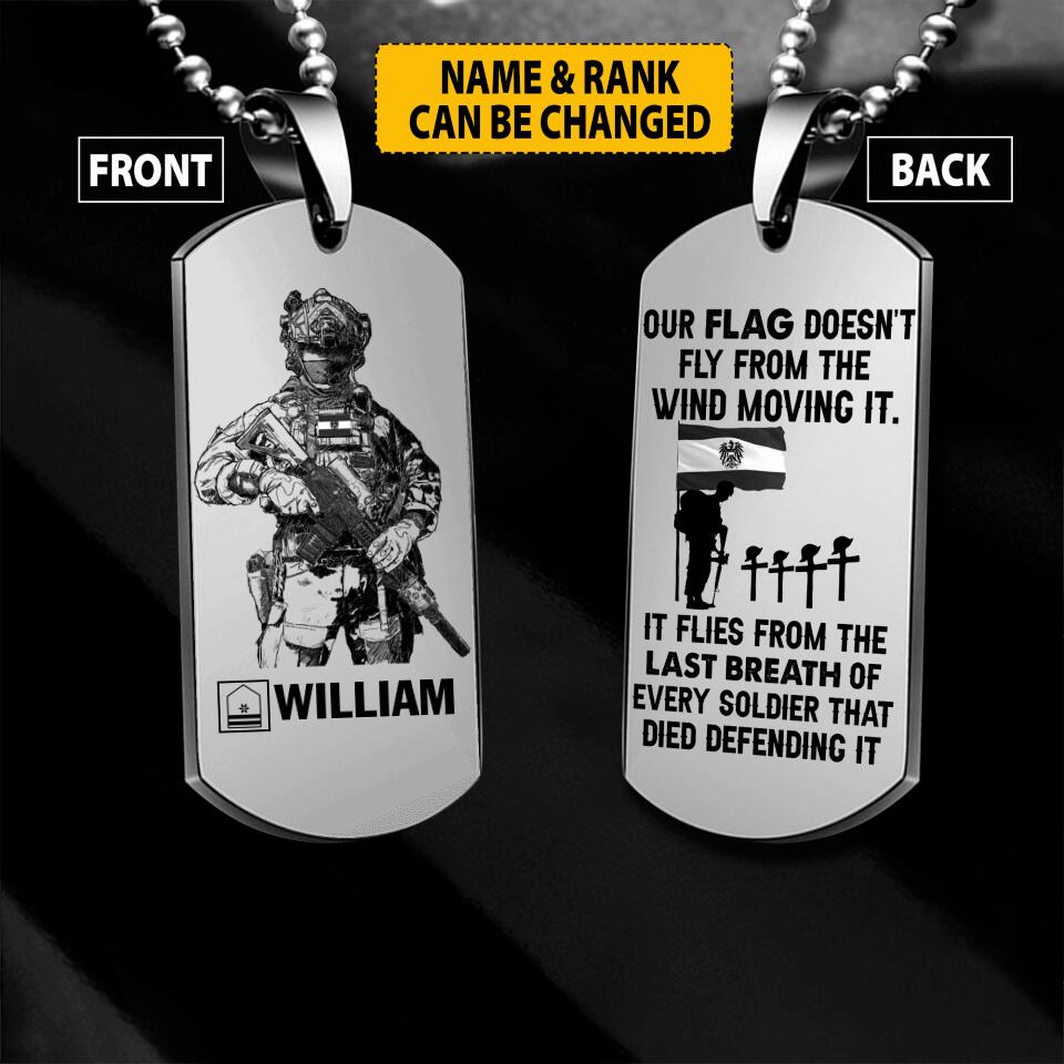 Personalized Austrian Solider/ Veterans Necklaces  Printed 22JUY-HC25