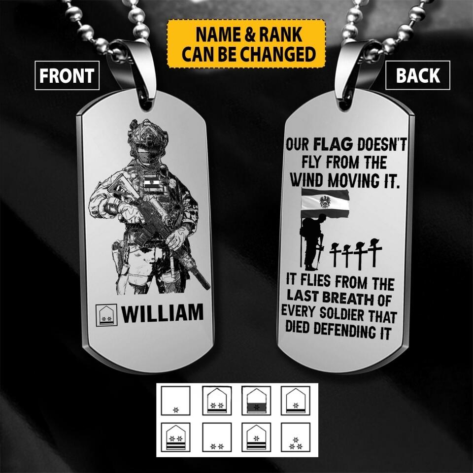 Personalized Austrian Solider/ Veterans Necklaces  Printed 22JUY-HC25