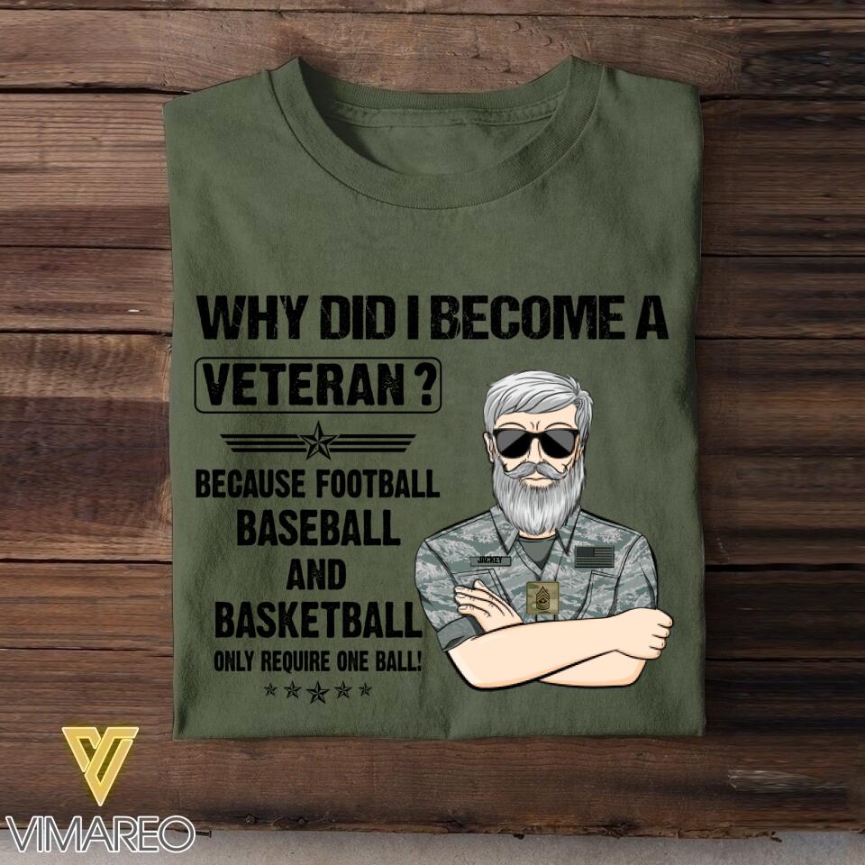 Personalized Why Did I Become A US Veteran Tshirt Printed QTVQ2507