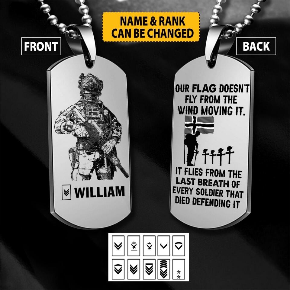 Personalized Norwegian Solider/ Veterans Necklaces  Printed 22JUY-HC25