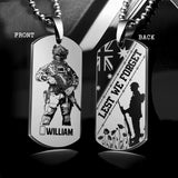 Personalized Lest We Forget Australian Solider/ Veteran Necklaces  Printed QTDT2207