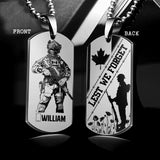 Personalized Lest We Forget Canadian Solider/ Veteran Necklaces  Printed QTDT2207