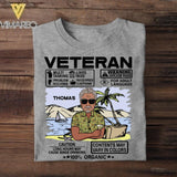 Personalized Australian Veterans/Soldier Tshirt Printed 22JUY-DT25