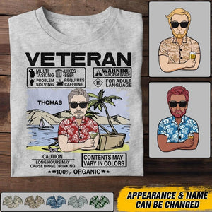 Personalized U.S Veterans/Soldier Tshirt Printed 22JUY-DT25
