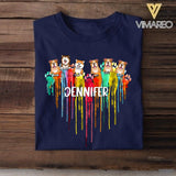 Personalized Rainbow Heart Dog Custom Tshirt Printed QTDT2507