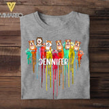 Personalized Rainbow Heart Dog Custom Tshirt Printed QTDT2507