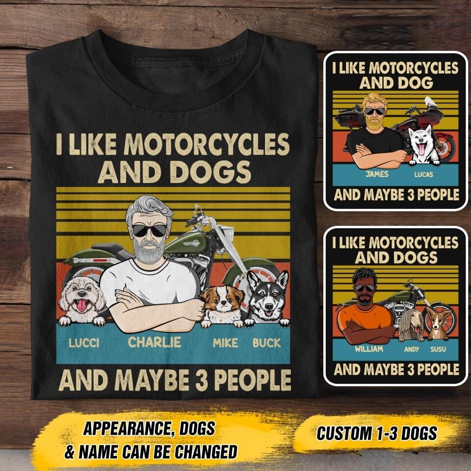 Personalized Like Motorcycles And Dogs Tshirt Printed 22JUY-HY25