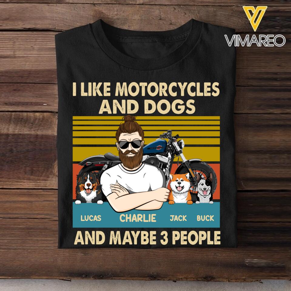 Personalized Like Motorcycles And Dogs Tshirt Printed 22JUY-HY25