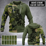 Personalized Sweden Veteran/ Solider Camo Hoodie or Tshirt 3D Printed QTHC2507