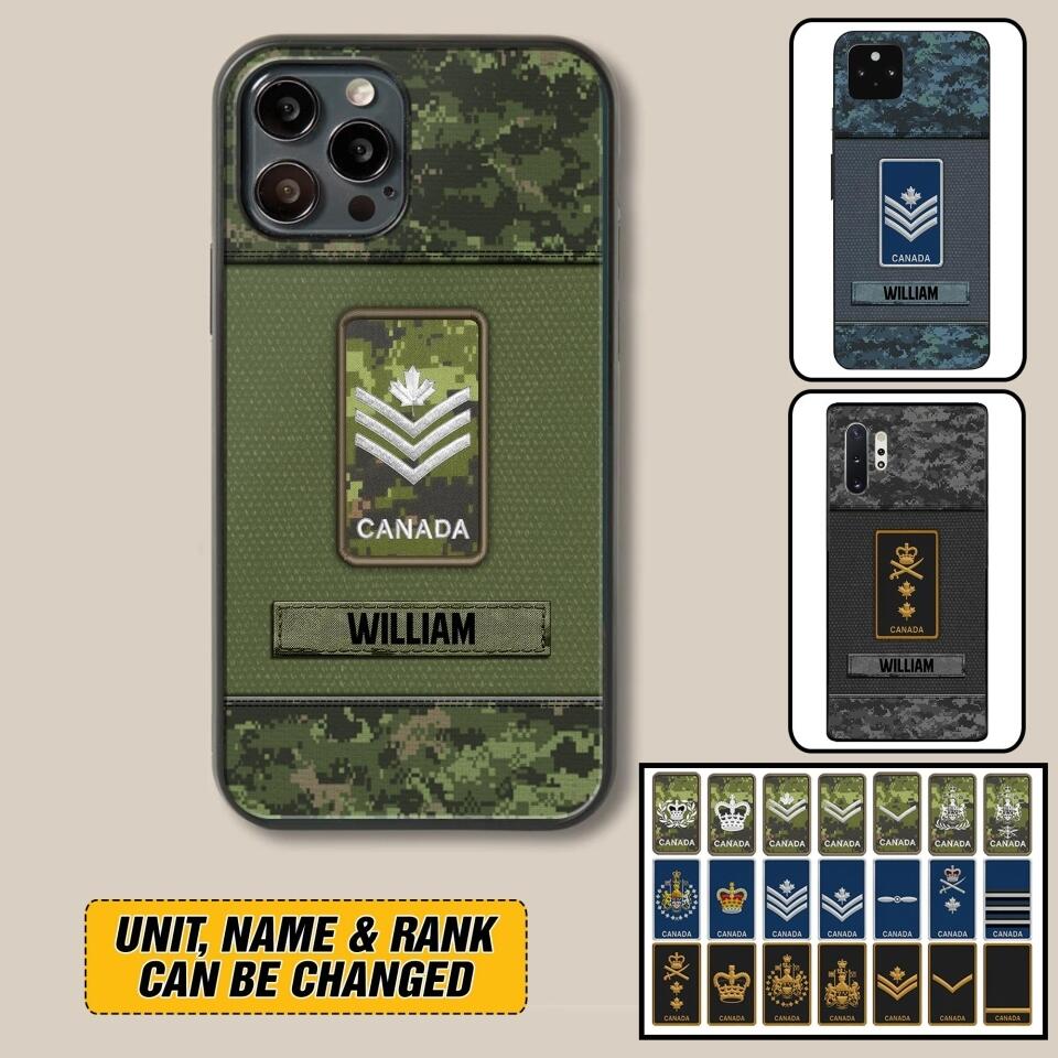 Personalized Canadian Soldier/Veterans Phone Case Printed 22JUY-HY26