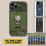 Personalized Canadian Soldier/Veterans Phone Case Printed 22JUY-HY26