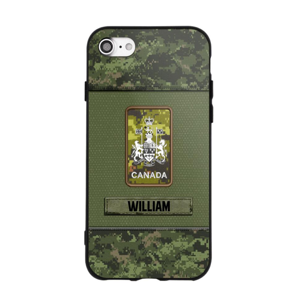 Personalized Canadian Soldier/Veterans Phone Case Printed 22JUY-HY26