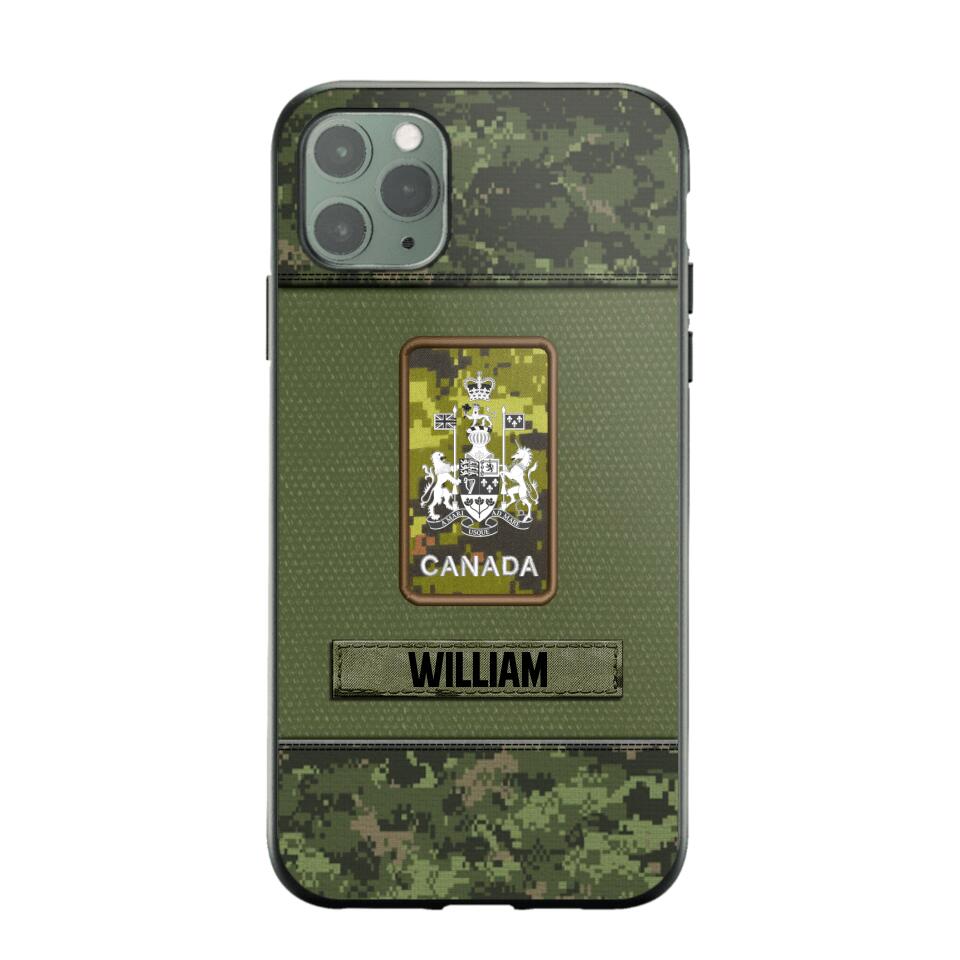 Personalized Canadian Soldier/Veterans Phone Case Printed 22JUY-HY26