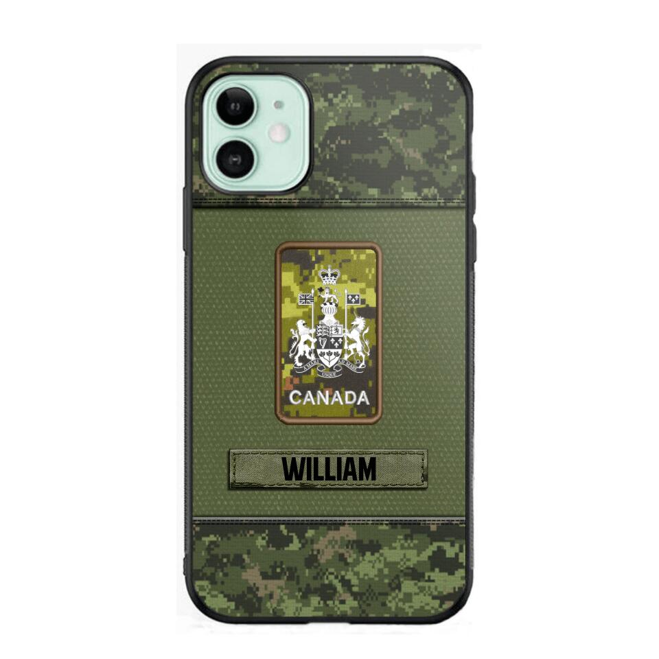 Personalized Canadian Soldier/Veterans Phone Case Printed 22JUY-HY26
