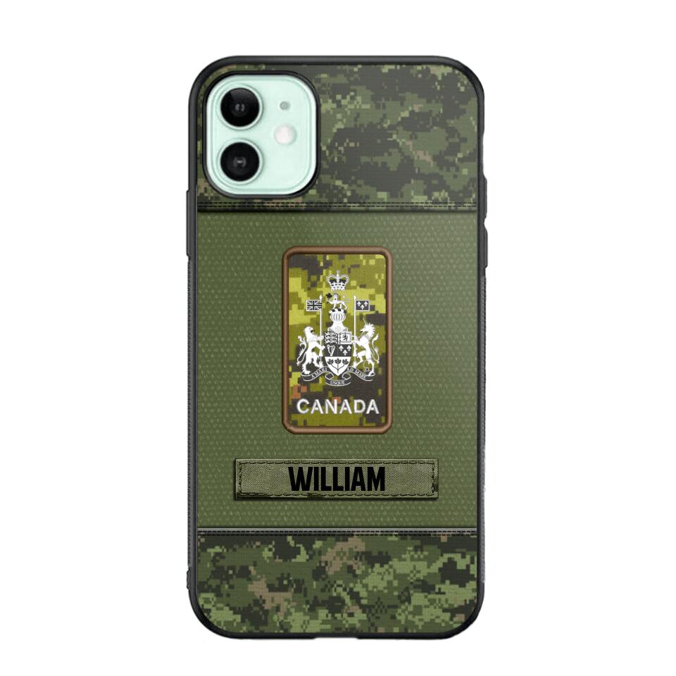 Personalized Canadian Soldier/Veterans Phone Case Printed 22JUY-HY26