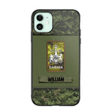 Personalized Canadian Soldier/Veterans Phone Case Printed 22JUY-HY26