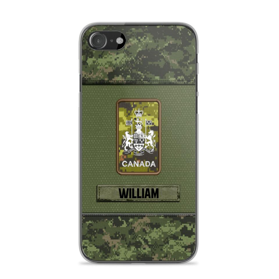 Personalized Canadian Soldier/Veterans Phone Case Printed 22JUY-HY26