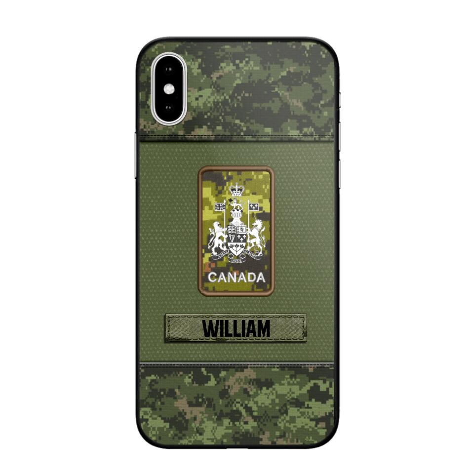 Personalized Canadian Soldier/Veterans Phone Case Printed 22JUY-HY26
