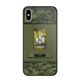 Personalized Canadian Soldier/Veterans Phone Case Printed 22JUY-HY26