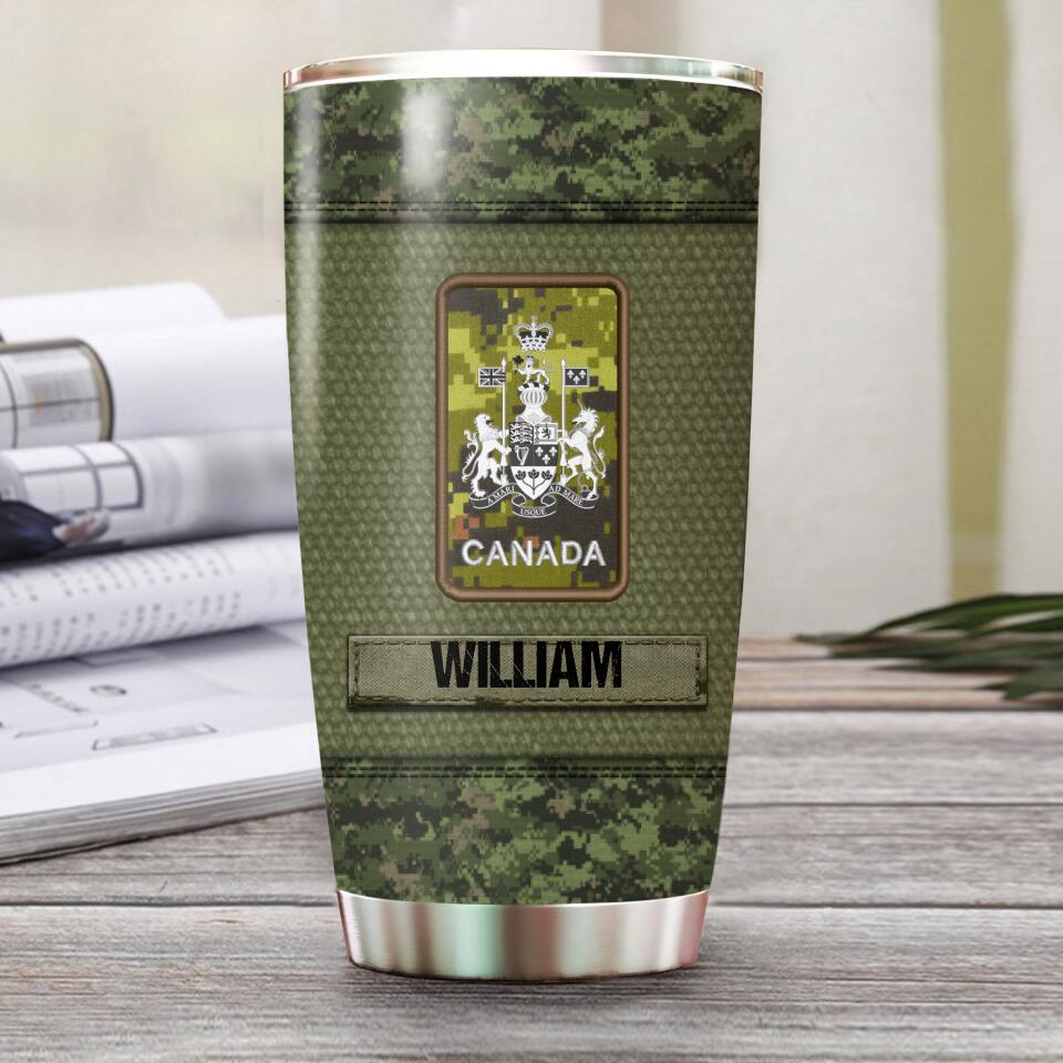 Personalized Canadian Soldier/Veterans Tumbler Printed 22JUY-HQ26