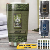 Personalized Canadian Soldier/Veterans Tumbler Printed 22JUY-HQ26