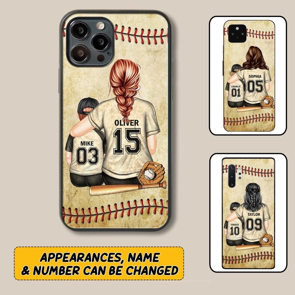 Personalized Baseball Mom & Kid Phone Case Printed 22JUY-HY26