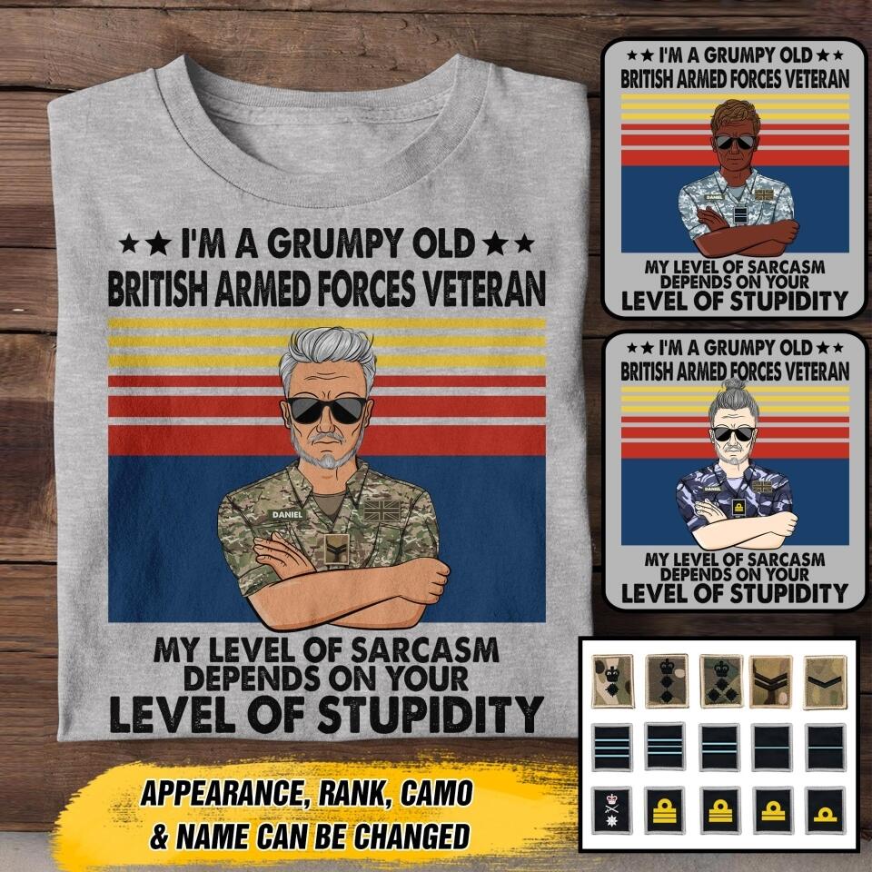 Personalized British Veterans/Soldier Tshirt Printed 22JUY-DT25