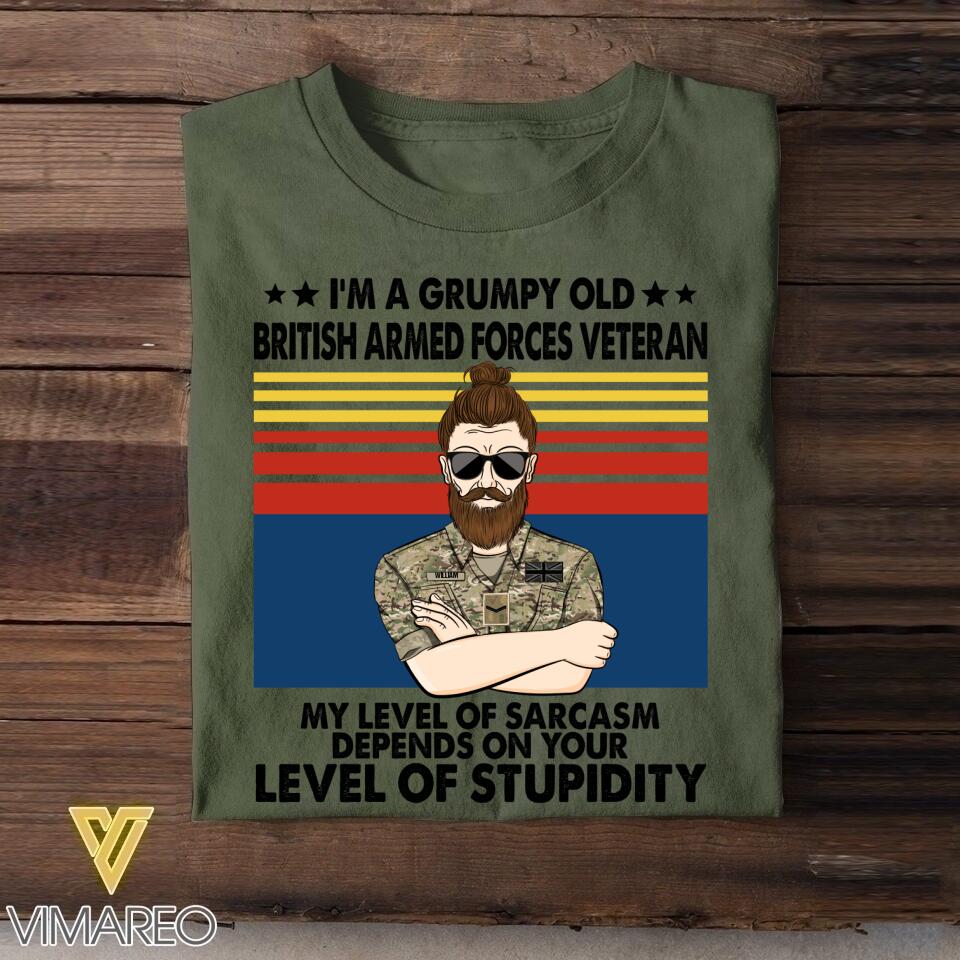 Personalized British Veterans/Soldier Tshirt Printed 22JUY-DT25