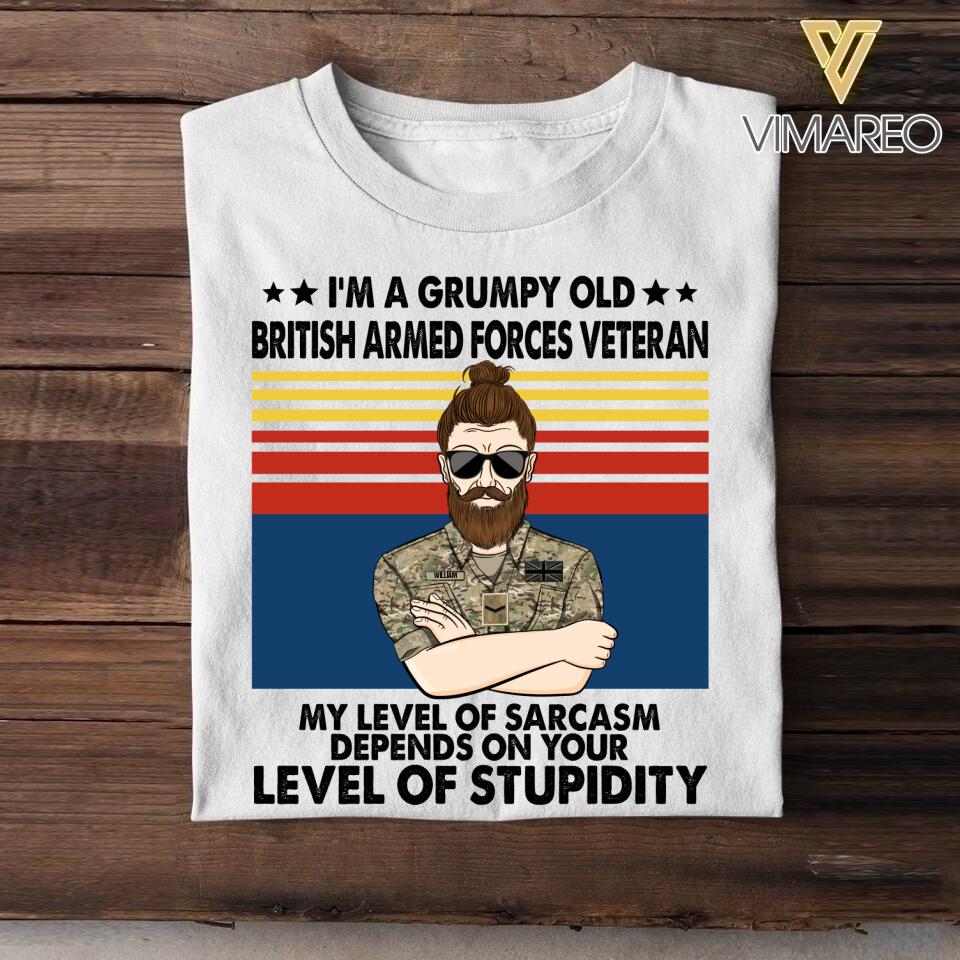 Personalized British Veterans/Soldier Tshirt Printed 22JUY-DT25
